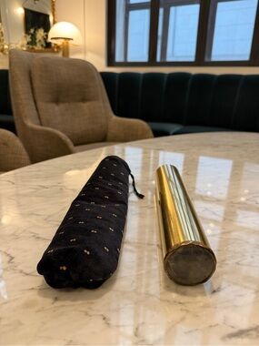 Vintage Brass Kaleidoscope with Navy Fabric Case - Home Accents